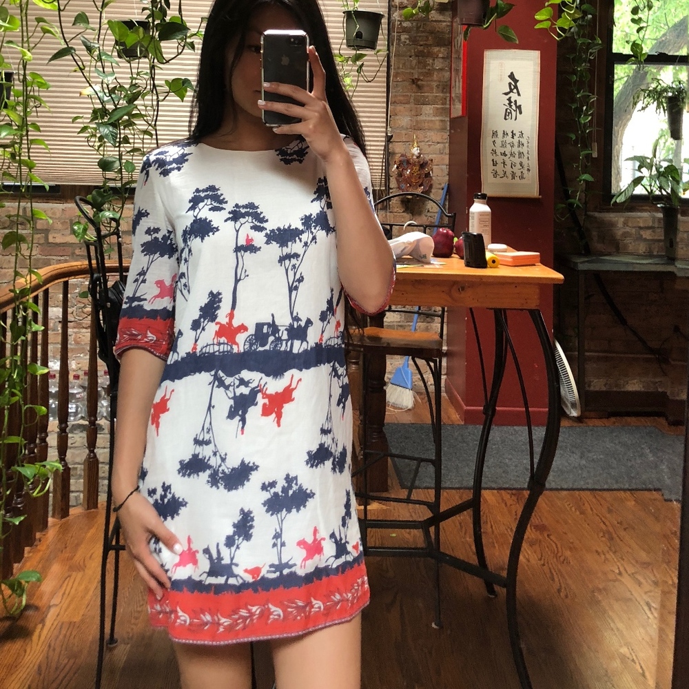 Linen Cotton Blend Summer Shift Dress
